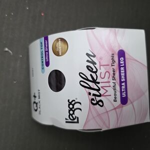 Leggs Silken Mist Black Sheer Tights